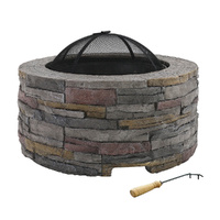 Grillz Stone Fire Pit Table 70cm Round