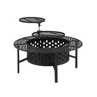 Grillz 3-in-1 Fire Pit BBQ Charcoal Smoker Portable Outdoor