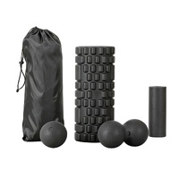 Everfit Foam Roller Set 4 in 1 Grid High Density Massager for Deep Tissue Trigger Point Myofascial Release Back Pain Muscle Recovery Gym Home Fitness 