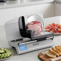 Devanti Meat Slicer 200W Adjustable 0-15mm Stainless Steel Silver