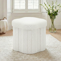 Artiss Foldable Storage Ottoman Footstool White