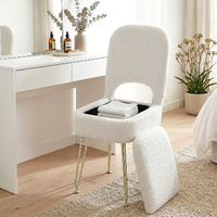 Artiss Storage Ottoman Vanity Stool with Back White