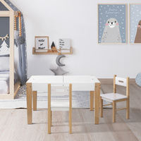 Keezi 3PCS Kids Table & Chairs Set Chalkboard Activity Desk