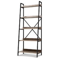 Artiss 5 Tier Bookshelf Black Oak NOR Design