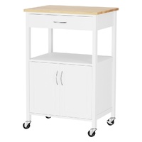 Artiss 60cm White Kitchen Island Trolley with Storage Drawer