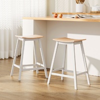 Artiss 2x Oak Wooden Bar Stools