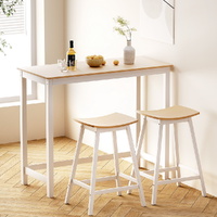 Artiss Bar Table & Stool Set Solid Wood