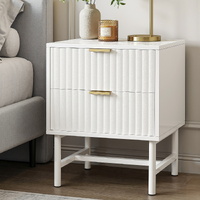 Artiss Bedside Table 2 Drawers White