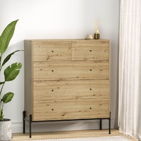 Artiss ARNO 5 Drawer Chest Pine Wood