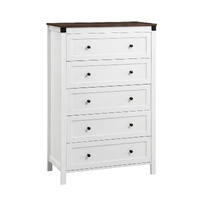 Artiss 5 Chest of Drawers Storage Tallboy White & Walnut