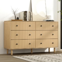 Artiss 6 Drawer Tallboy Chest - RUTH Pine Dresser