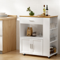 Artiss Kitchen Island Trolley Rolling Serving Cart White