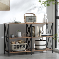 Artiss Xiah Console Table 120cm 3 Tier Walnut