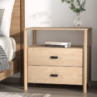 Artiss Pine Bedside Table Nightstand with 2 Drawers