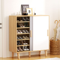 Artiss Shoe Cabinet 30 Pairs Sliding Doors Storage