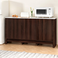 Artiss Buffet Sideboard Marble Style Tabletop Walnut