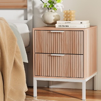 Artiss LURA Bedside Table Drawers Pine Nightstand