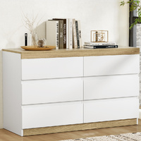 Artiss 6 Drawer Tallboy Chest Dresser White