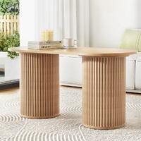Artiss Samuel Oval Coffee Table 100cm Pine