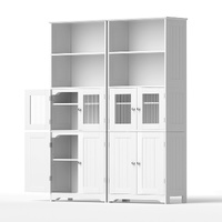 Artiss 160cm Buffet Sideboard Cabinet White x2 Kitchen Storage