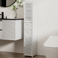 Artiss 118cm Bathroom Toilet Storage Tallboy Cupboard White