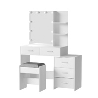 Artiss Dressing Table Set 10 LED Bulbs Stool White