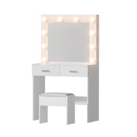 Artiss Vanity Dressing Table 10 LED Bulbs Stool White