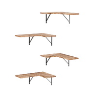 Artiss Floating Wall Corner Shelf Set of 4 - Wood