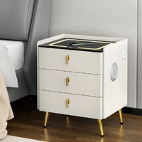 Artiss ALMA Bedside Table with Wireless Charging - White