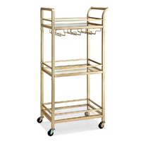 Artiss Kitchen Island Cart 43cm Rolling Trolley Gold