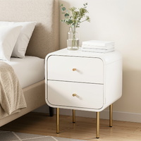 Artiss Bedside Table 2 Drawers White Nightstand