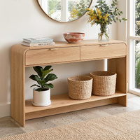 Artiss Console Table 120cm Pine with Storage Drawer & Shelf