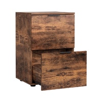 Artiss 2 Drawer Filing Cabinet Rustic Brown Storage Organiser