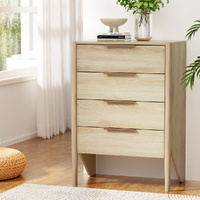Artiss 4 Drawer Tallboy Chest Dresser Pine - INEZ