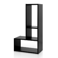 Artiss L-Shape DIY Bookshelf Black