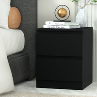 Artiss PEPE Bedside Table 2 Drawers Black