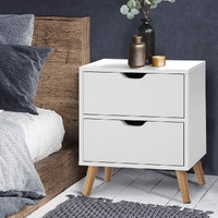 Artiss Bedside Table 2 Drawers BODEN White