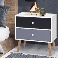Artiss Bedside Table 2 Drawers BONDS White