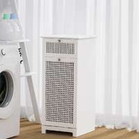 Artiss White Rattan Laundry Hamper Cabinet Storage
