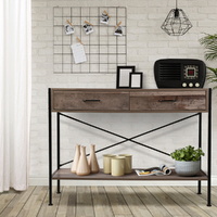 Artiss Marconi Console Table 2 Drawers Walnut