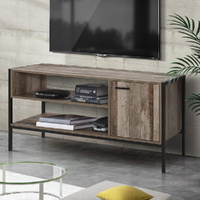 Artiss 124cm Industrial Rustic TV Cabinet Storage Unit Wood