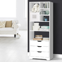 Artiss NANA Bookshelf with Drawers White Storage