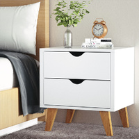 Artiss ANDERS Bedside Table 2 Drawers White