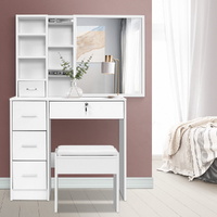 Artiss Dressing Table Stool Set Sliding Mirror White