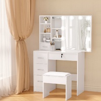 Artiss Dressing Table Stool Set 10 LED Bulbs White