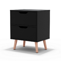 Artiss BODEN Bedside Table 2 Drawers Black