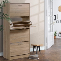 Artiss Shoe Rack Cabinet 60 Pairs 4 Doors - Wood