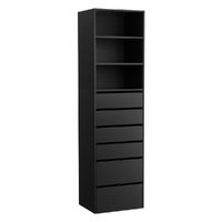 Artiss 6 Drawer Tallboy Cabinet Dresser Black