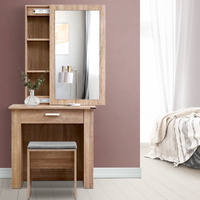 Artiss Dressing Table Stool Set Sliding Mirror Oak