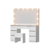 Artiss Dressing Table Vanity Desk with Stool 12 LED Bulbs White